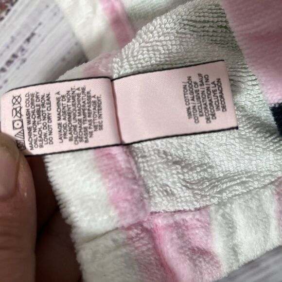 Victoria's Secret Bath Body Spa Wrap Towel Cover Up Pink White Palm Stripe 27x55 - Picture 6 of 9